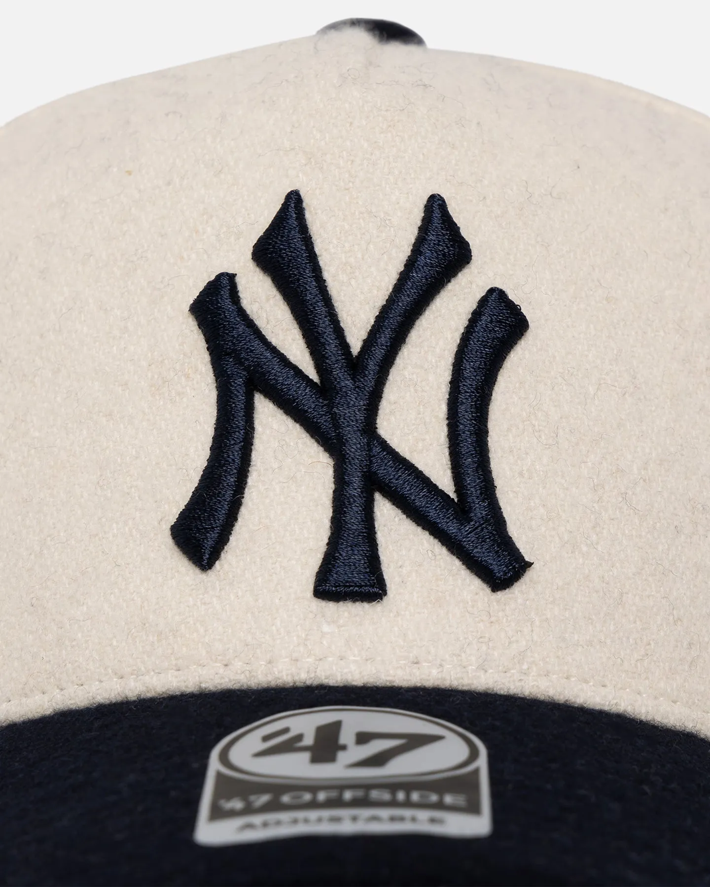 47 Brand New York Yankees 'Wooly Offside DT' Sure Shot Snapback Natural/Navy