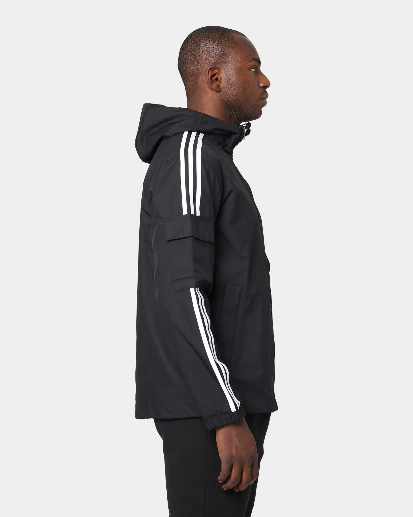 Adidas Classics 3-Stripe Full-Zip Windbreaker Black