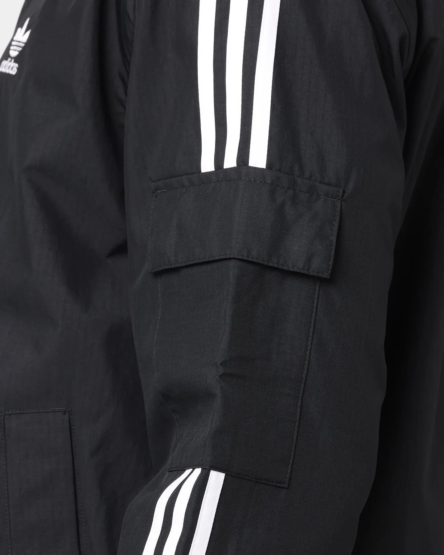 Adidas Classics 3-Stripe Full-Zip Windbreaker Black