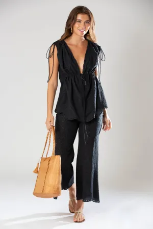 Alegra Eyelet Crop Flare Pant