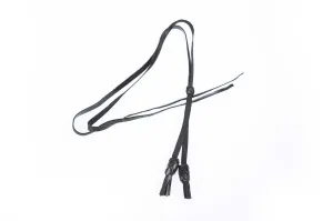 Badgery Kangaroo Leather Flat Chin Strap - Black