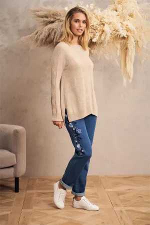Bengajean® Embroidered Straight Leg - Flower Embroidered Denim