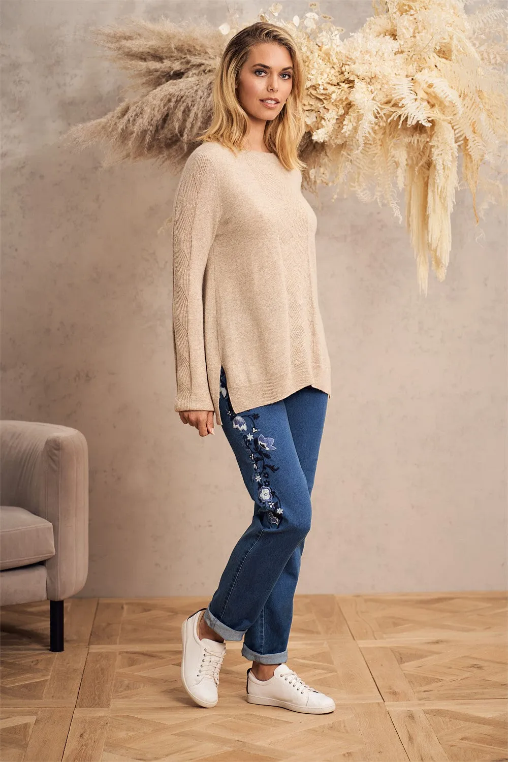 Bengajean® Embroidered Straight Leg - Flower Embroidered Denim