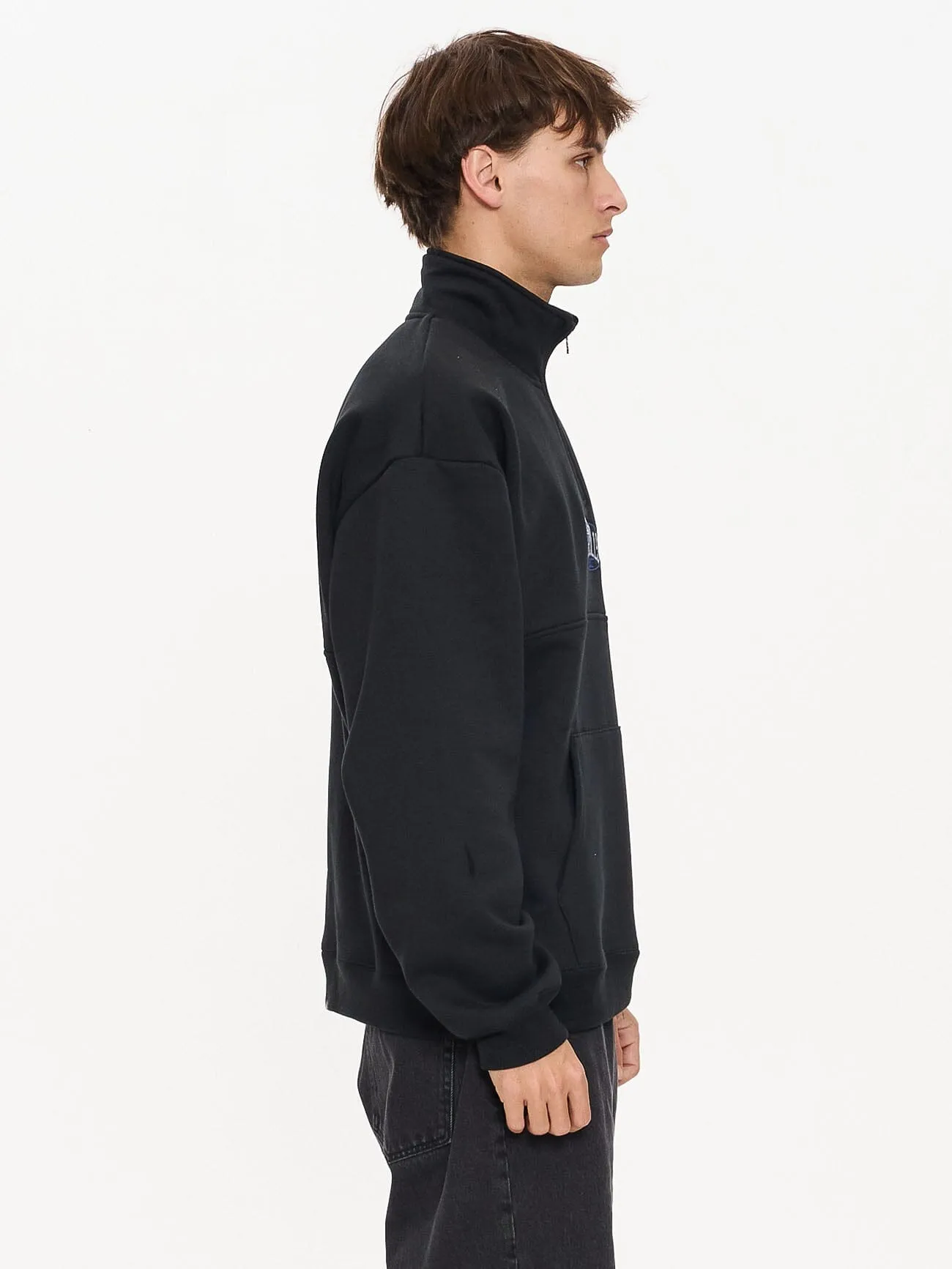 Born to Fly Quarter Zip Fleece - Pirate Black