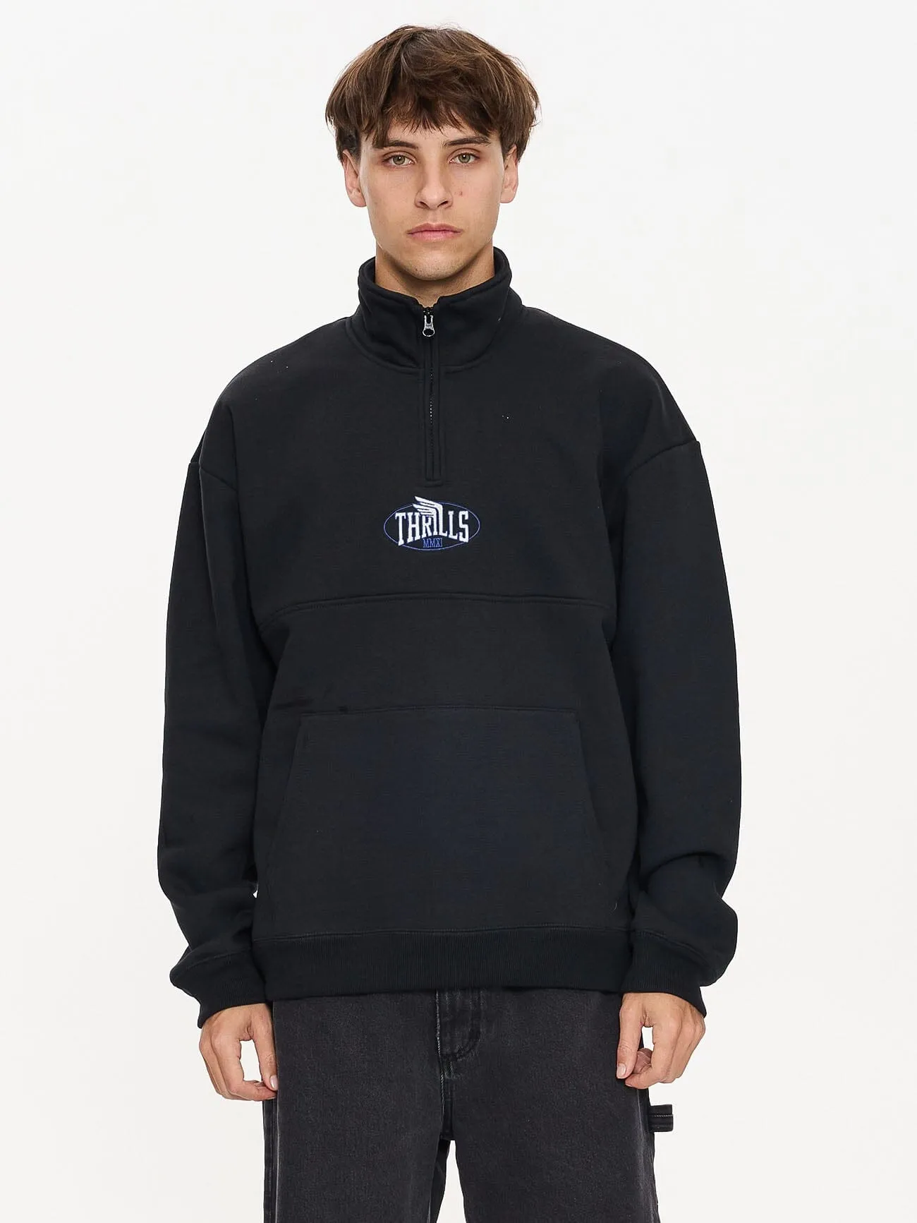 Born to Fly Quarter Zip Fleece - Pirate Black