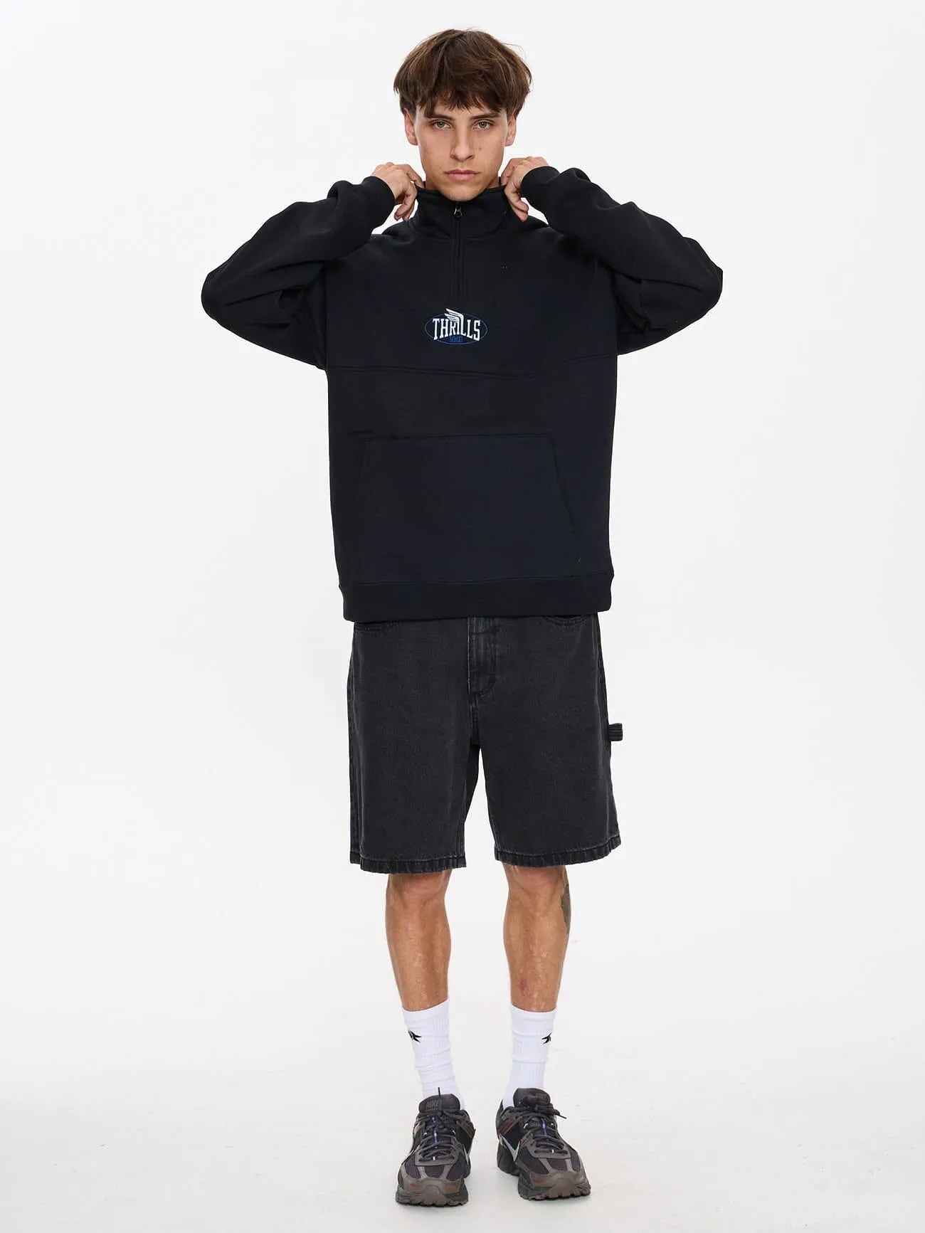 Born to Fly Quarter Zip Fleece - Pirate Black