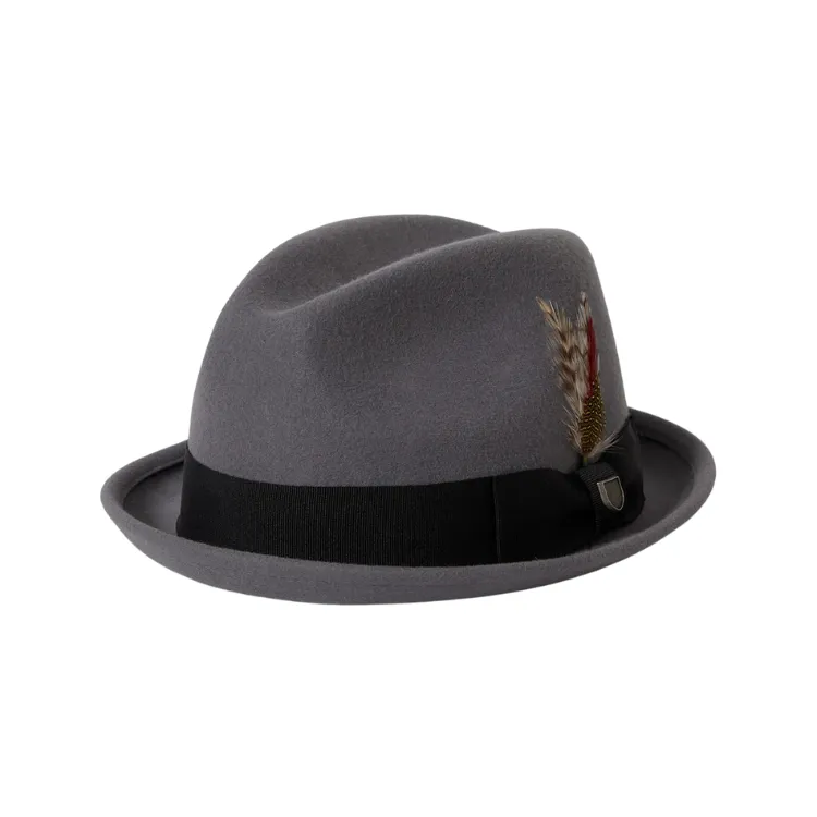Brixton Gain Fedora - Grey/Black