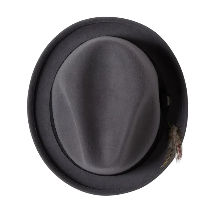 Brixton Gain Fedora - Grey/Black