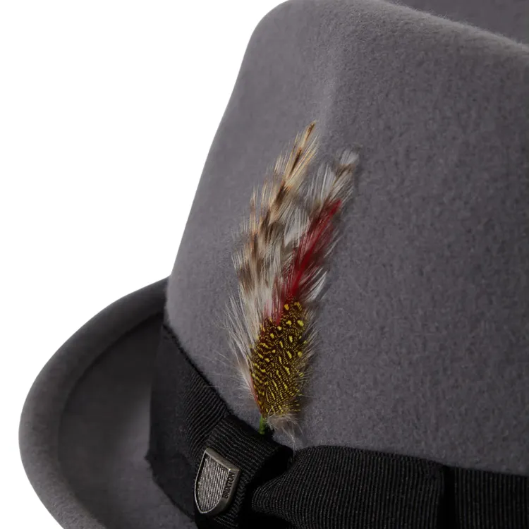Brixton Gain Fedora - Grey/Black