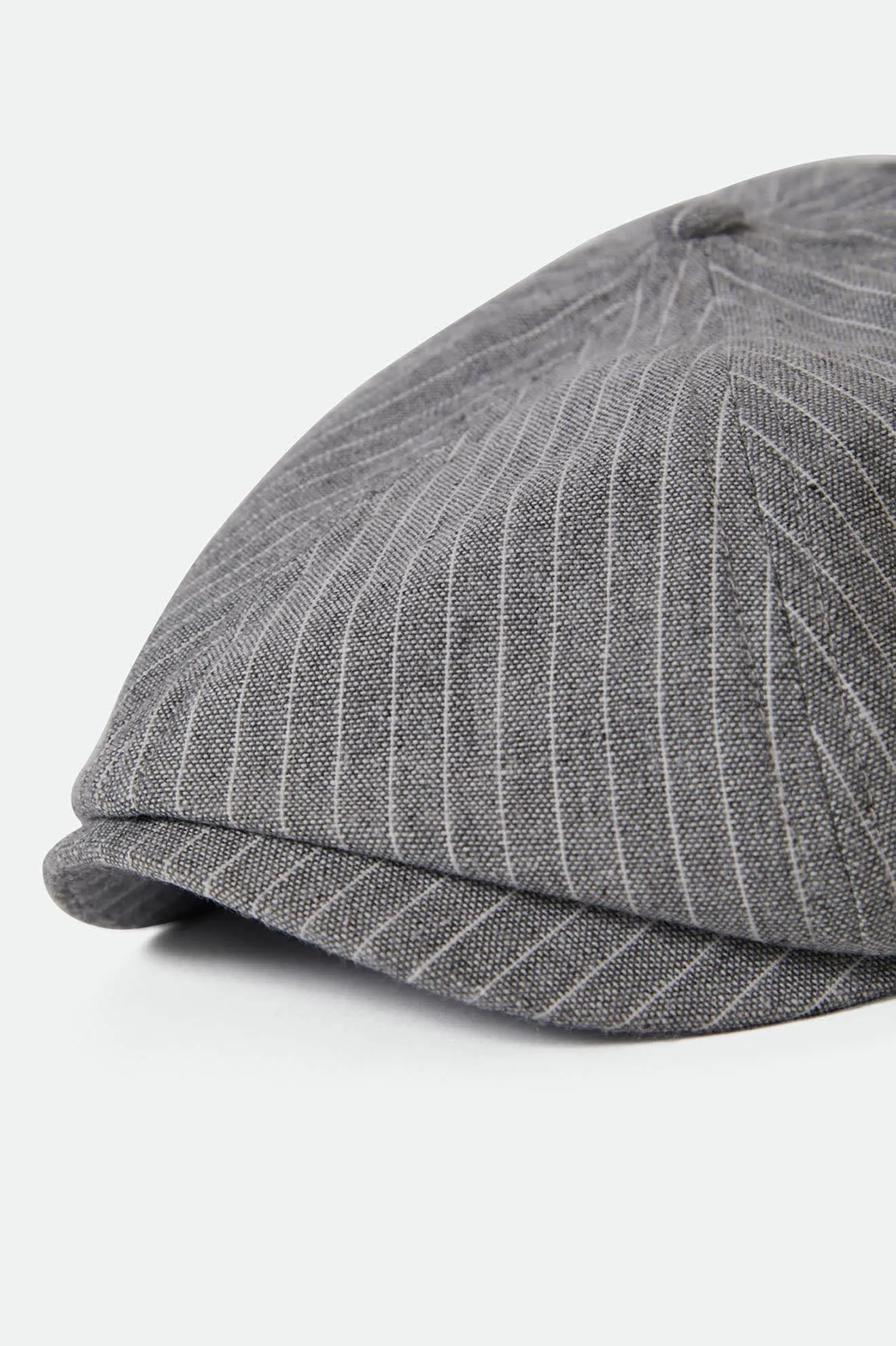 Brood Lightweight Newsboy Cap - Light Grey/White Stripe Chambray
