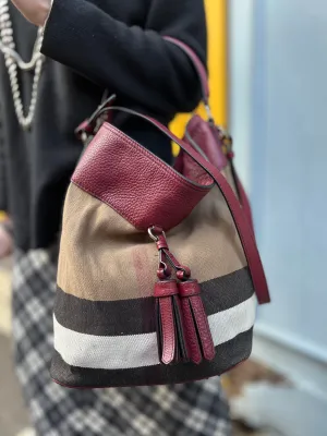 Burberry Mega Ashby Canvas Bucket Bag