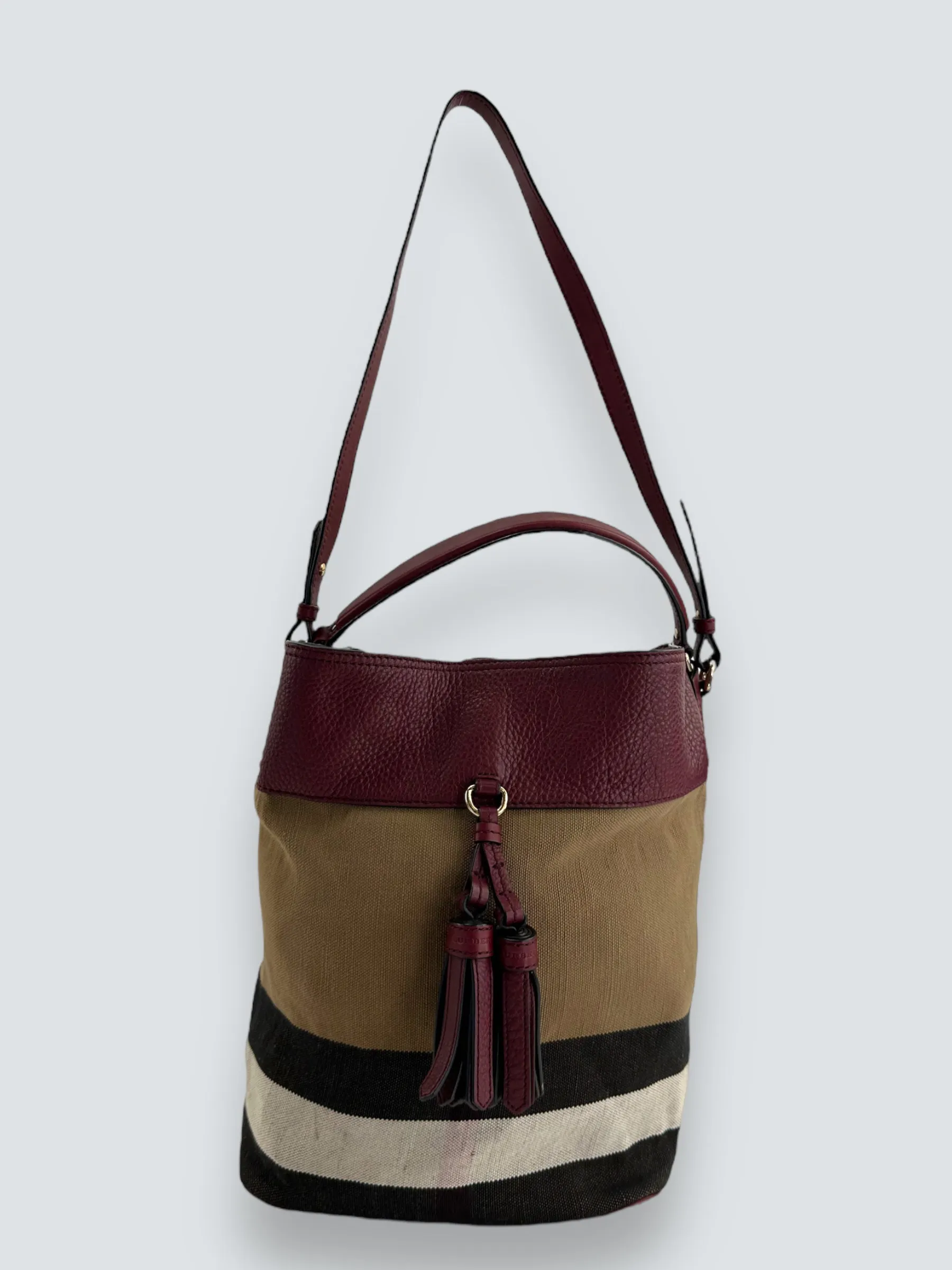 Burberry Mega Ashby Canvas Bucket Bag