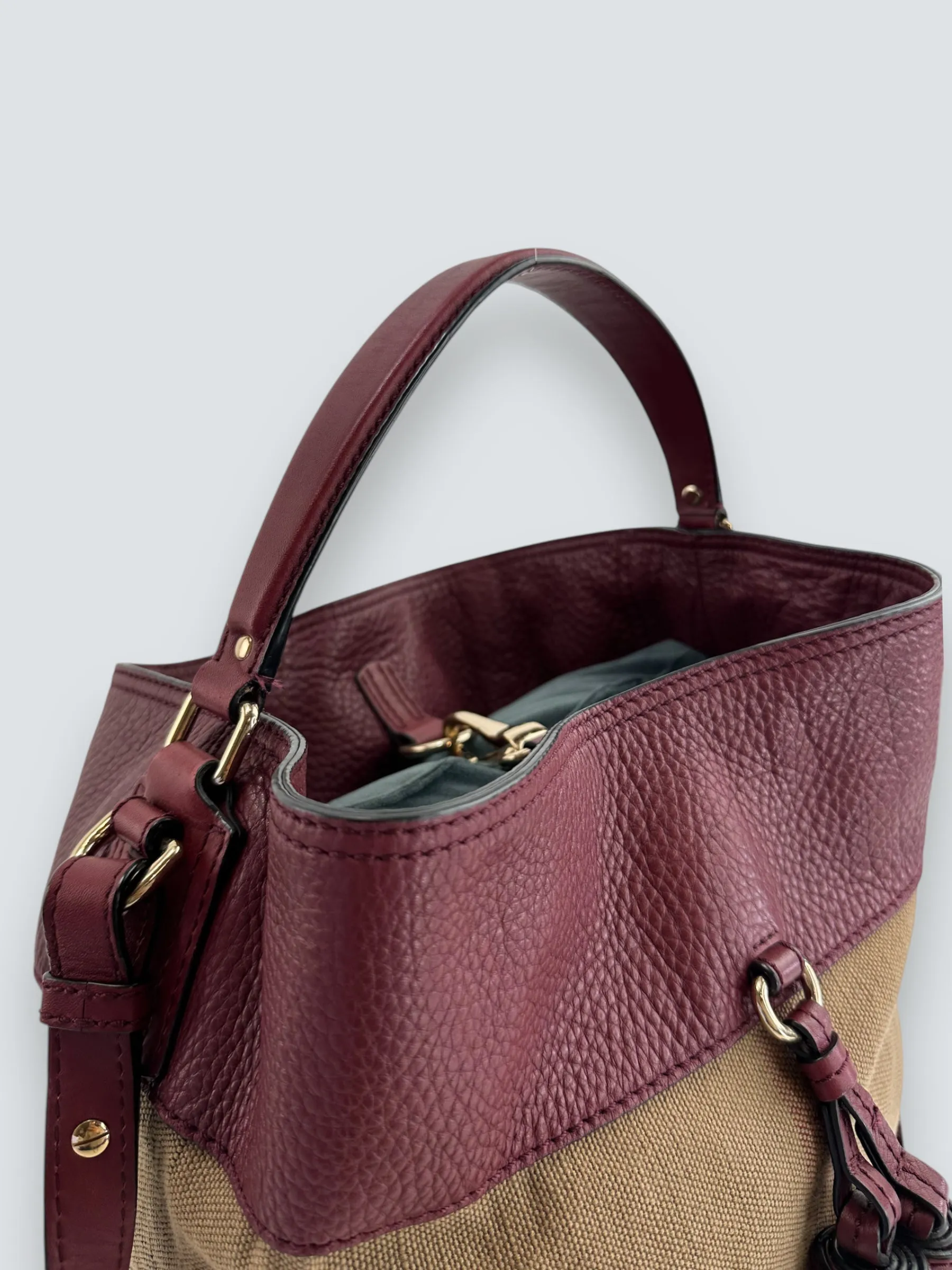 Burberry Mega Ashby Canvas Bucket Bag
