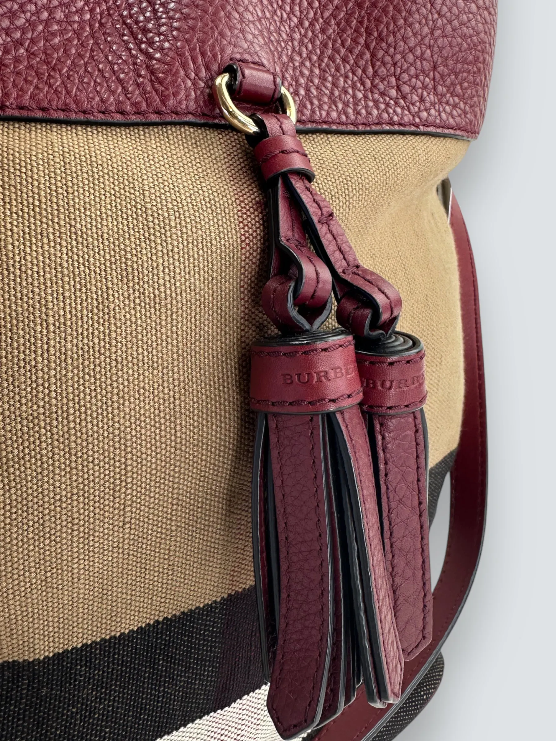 Burberry Mega Ashby Canvas Bucket Bag