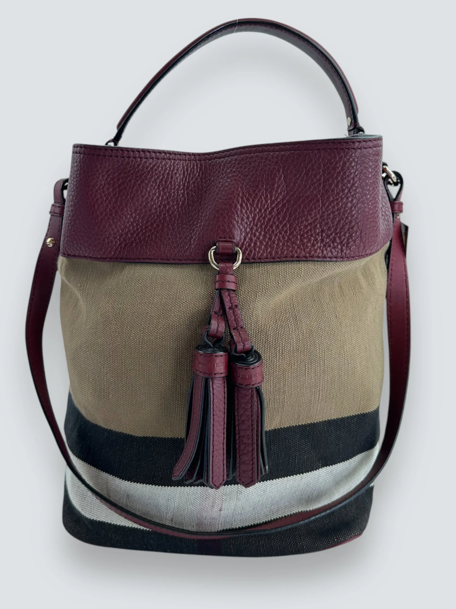 Burberry Mega Ashby Canvas Bucket Bag