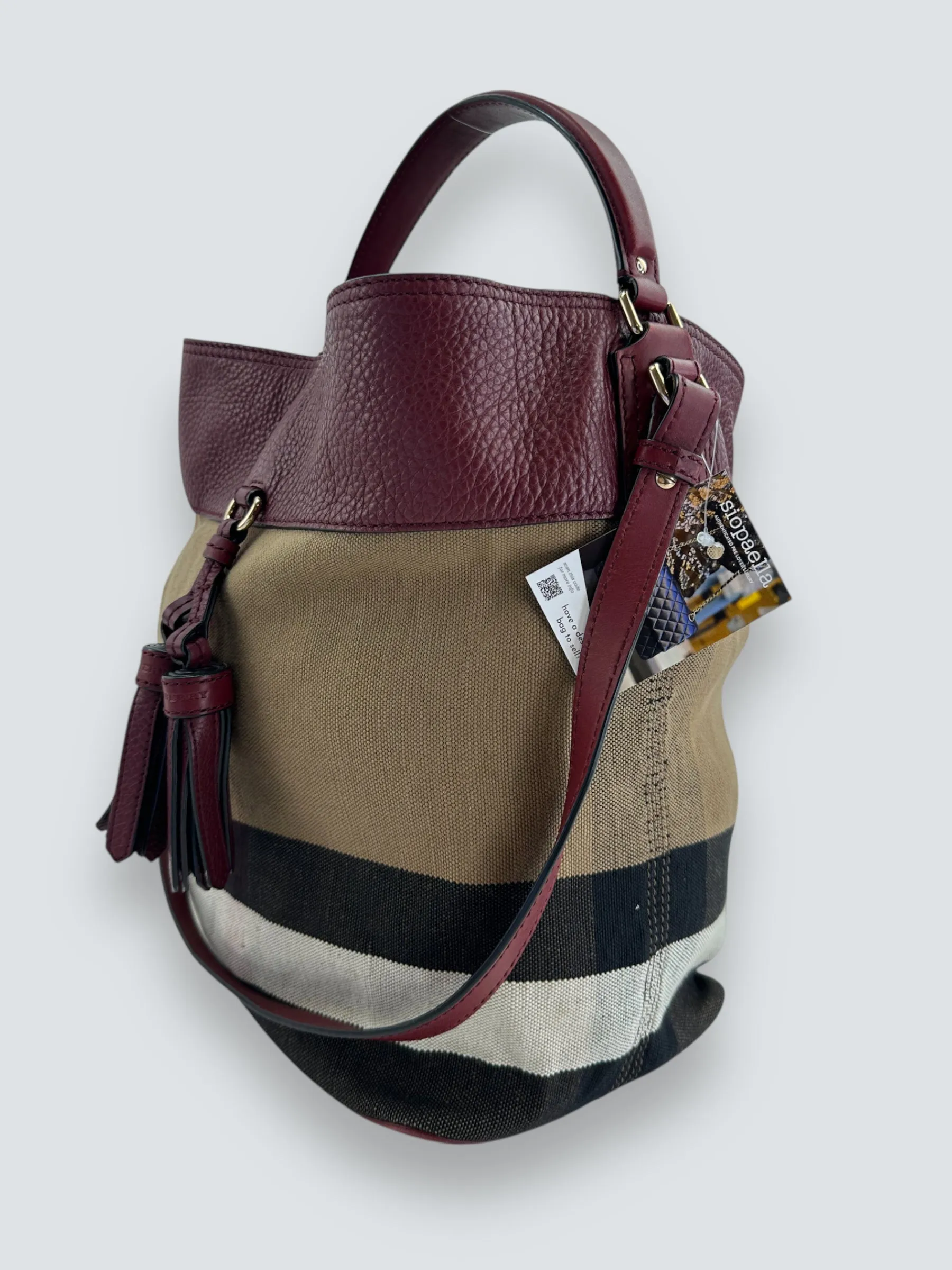 Burberry Mega Ashby Canvas Bucket Bag