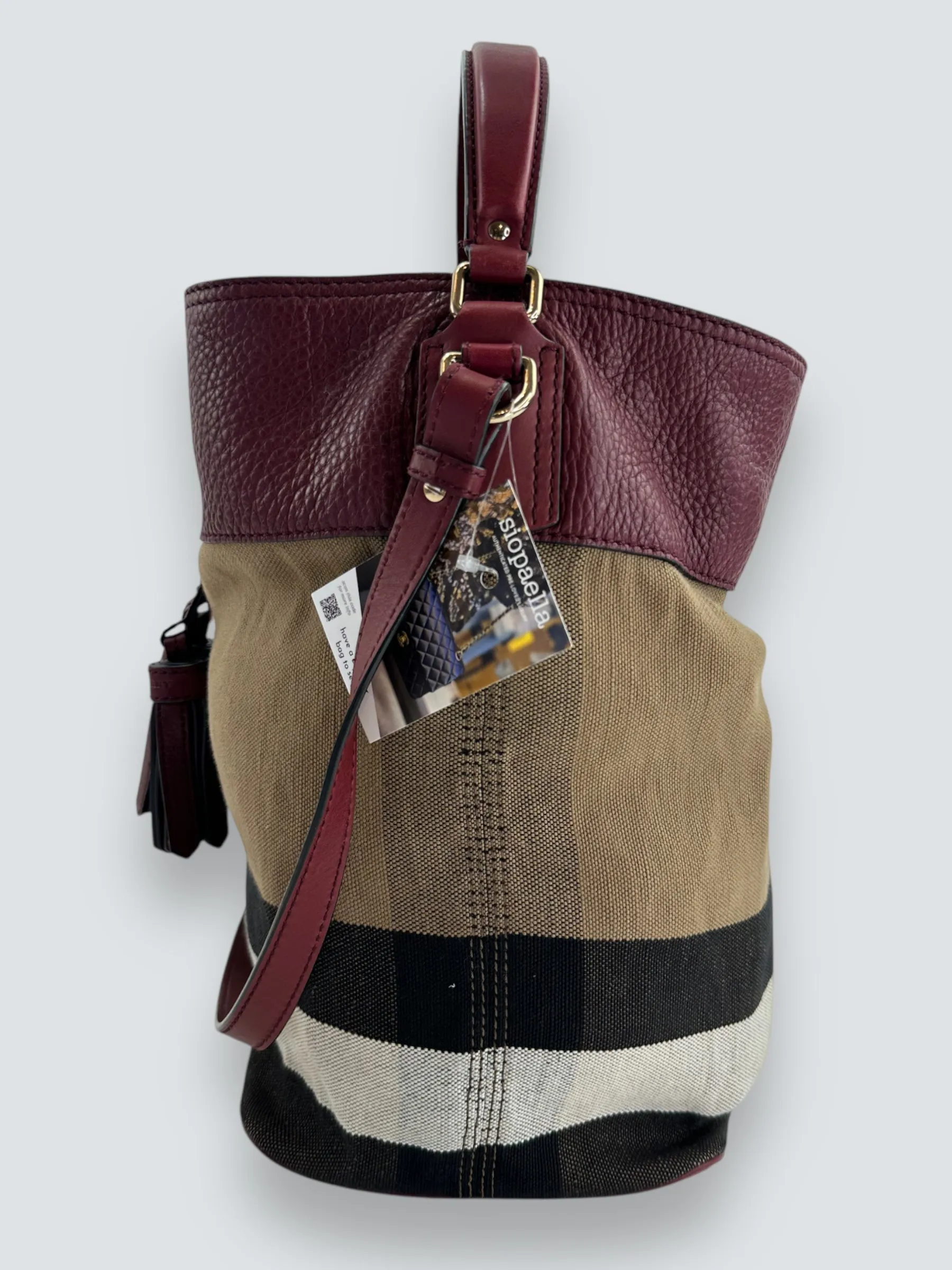 Burberry Mega Ashby Canvas Bucket Bag