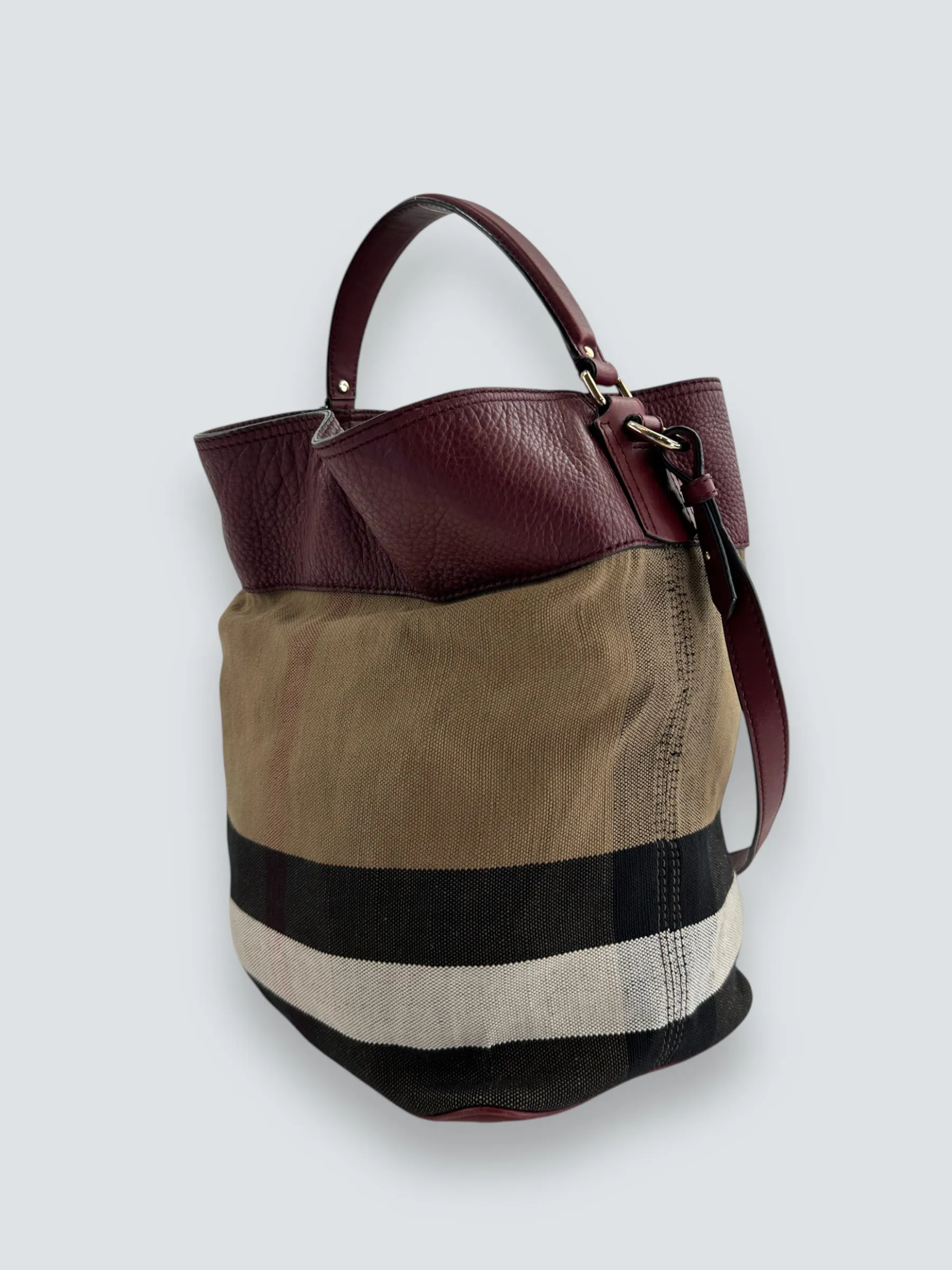 Burberry Mega Ashby Canvas Bucket Bag