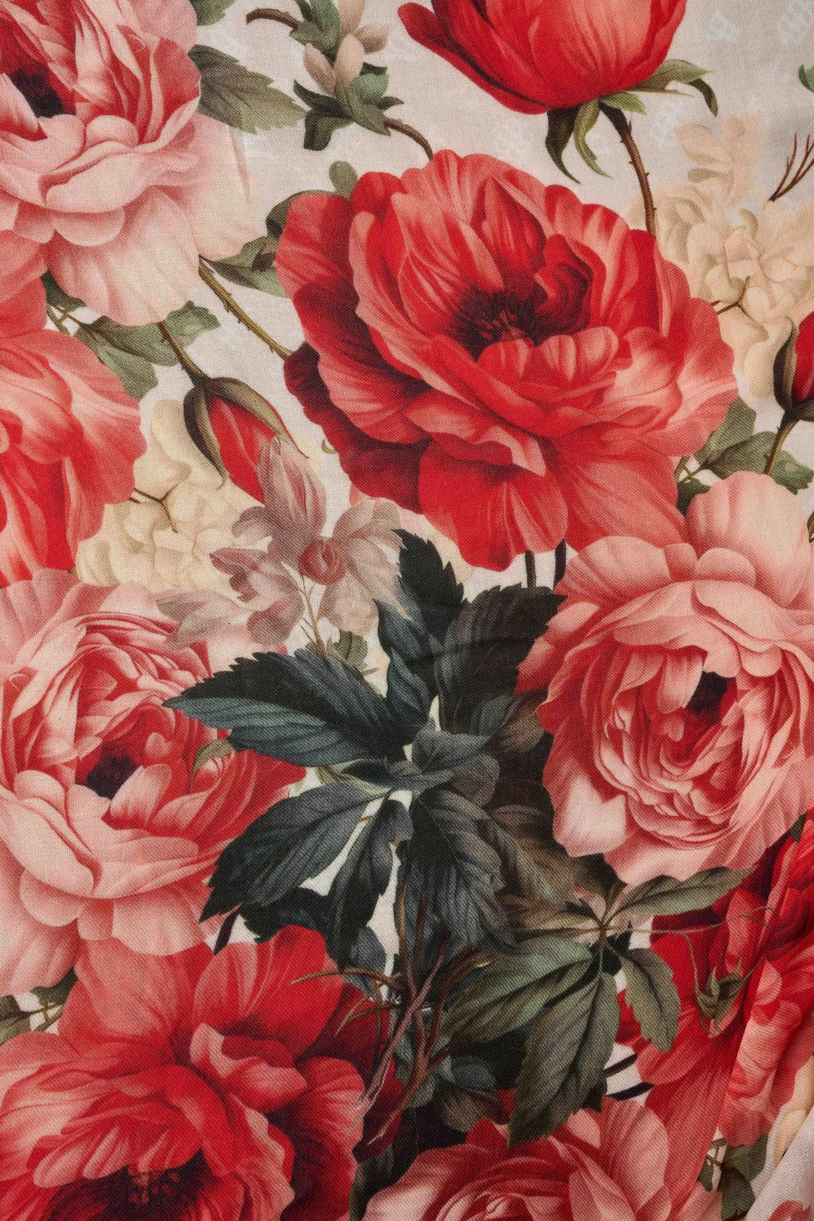 Catriona Wool Peonies Scarf