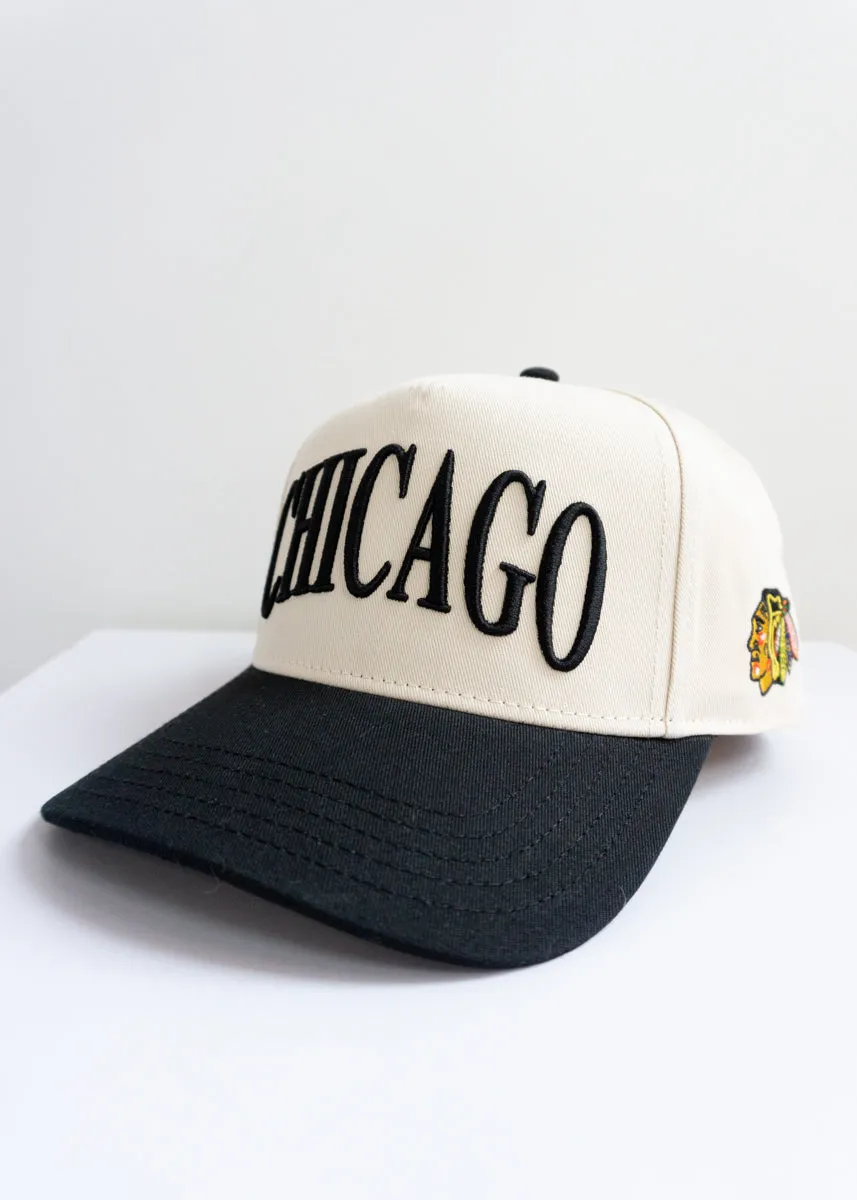 Chicago Blackhawks Puff Baseball Cap - Black