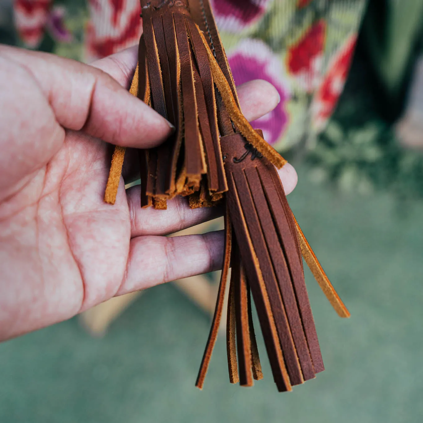 DRAWSTRING BUCKET BAG - OOAK HUIPIL - CAFE - NO. 15694