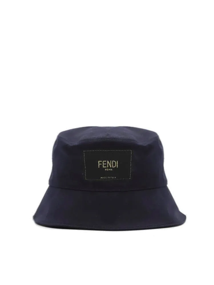 Fendi Logo Patch Denim Bucket Hat
