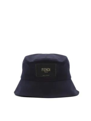 Fendi Logo Patch Denim Bucket Hat