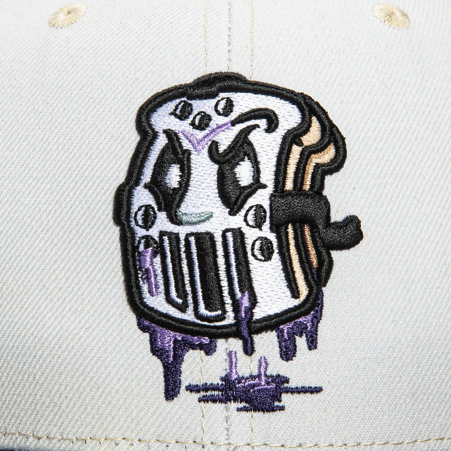 Field Grade PBJ Anthropomorphic Mask Hat Club Logo Patch Snapback Hat - White. Realtree