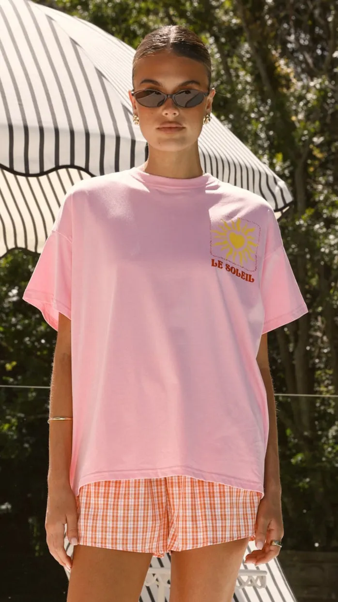 Le Soleil Sun Lover Top and Shorts Set - Pink / Orange