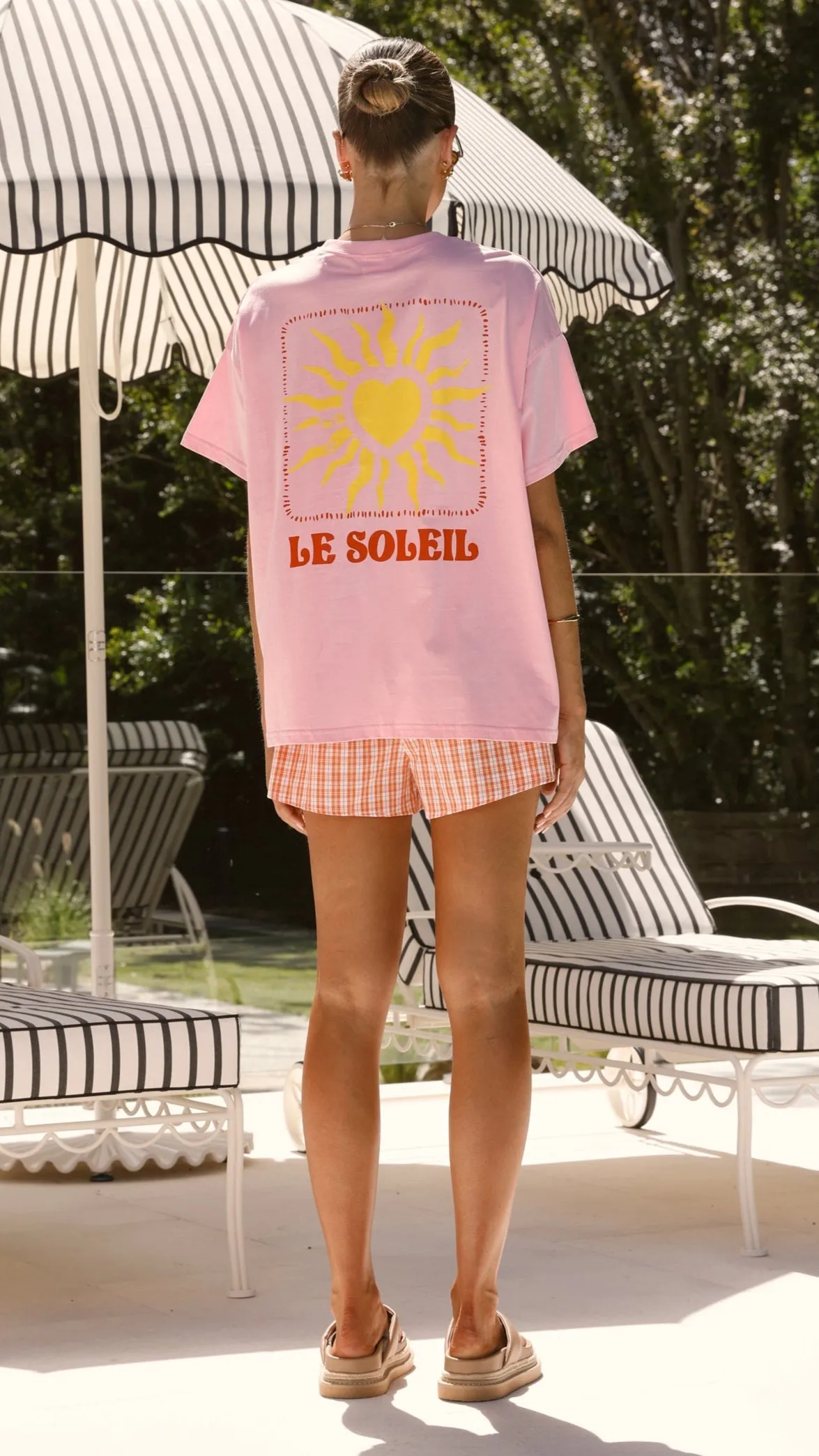 Le Soleil Sun Lover Top and Shorts Set - Pink / Orange