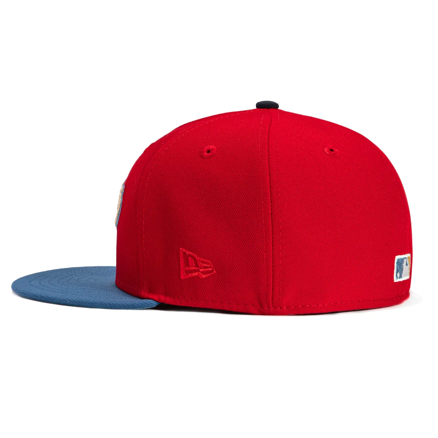 New Era 59Fifty San Francisco Giants Battle of the Bay Patch Script Hat - Red. Indigo