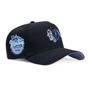 New Era 9Forty A-Frame Chicago Blackhawks 2015 Winter Classic Patch Snapback Hat - Navy