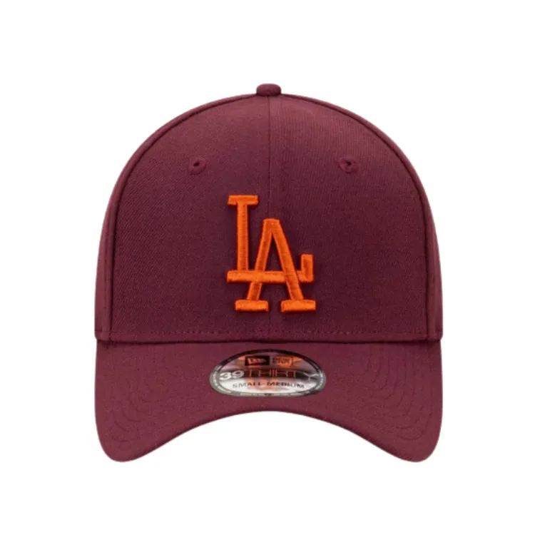 New Era Los Angeles Dodgers 39THIRTY Cap - Maroon/Fight Orange