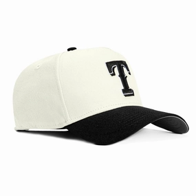 New Era 9Forty A-Frame Texas Rangers Snapback Hat - White. Black