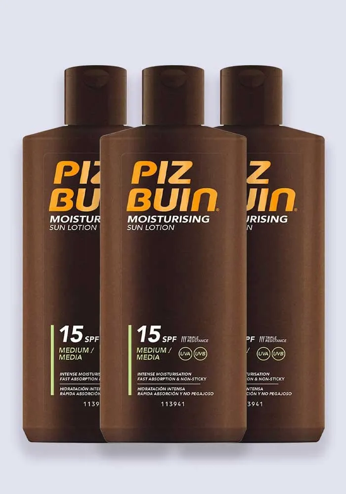 Piz Buin Moisturising Sun Lotion SPF 15 200ml - 3 Pack Saver