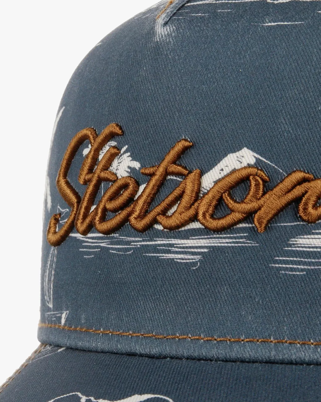 Stetson Minimal Aloha Print Trucker Cap - Blue