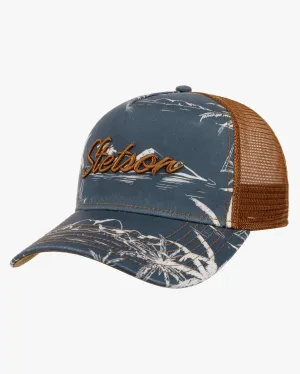 Stetson Minimal Aloha Print Trucker Cap - Blue