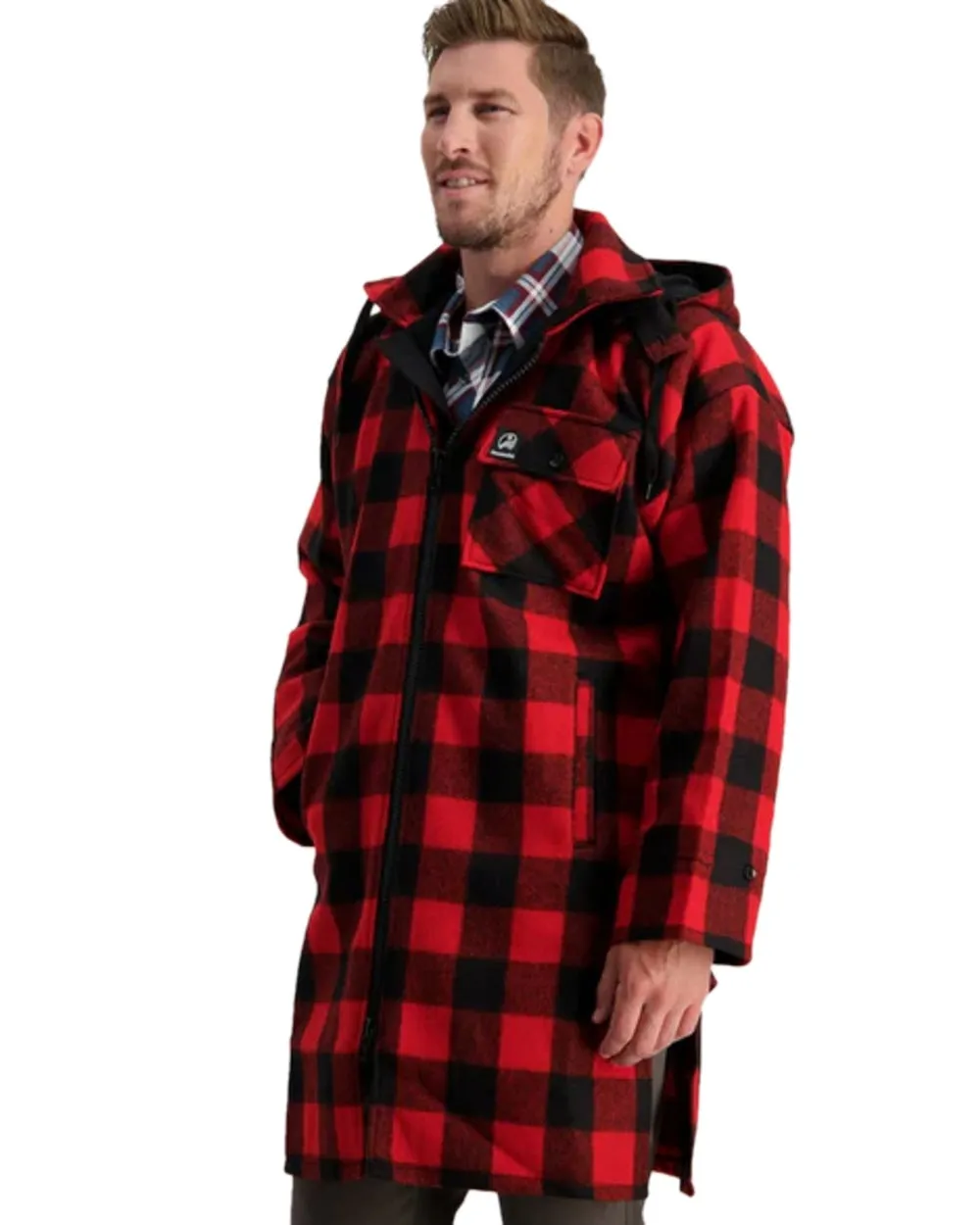 Swanndri Mens Mosgiel Wool Bushshirt with Zip Up Front