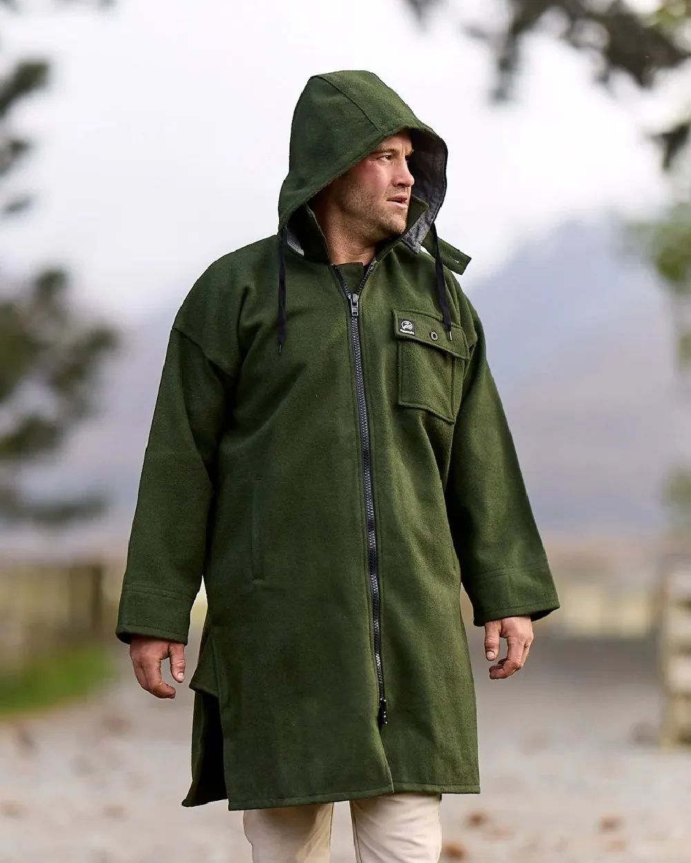 Swanndri Mens Mosgiel Wool Bushshirt with Zip Up Front