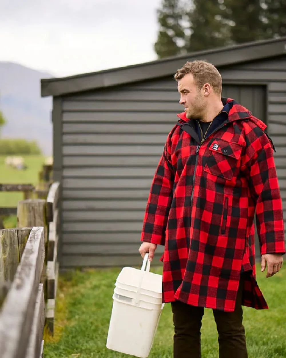 Swanndri Mens Mosgiel Wool Bushshirt with Zip Up Front