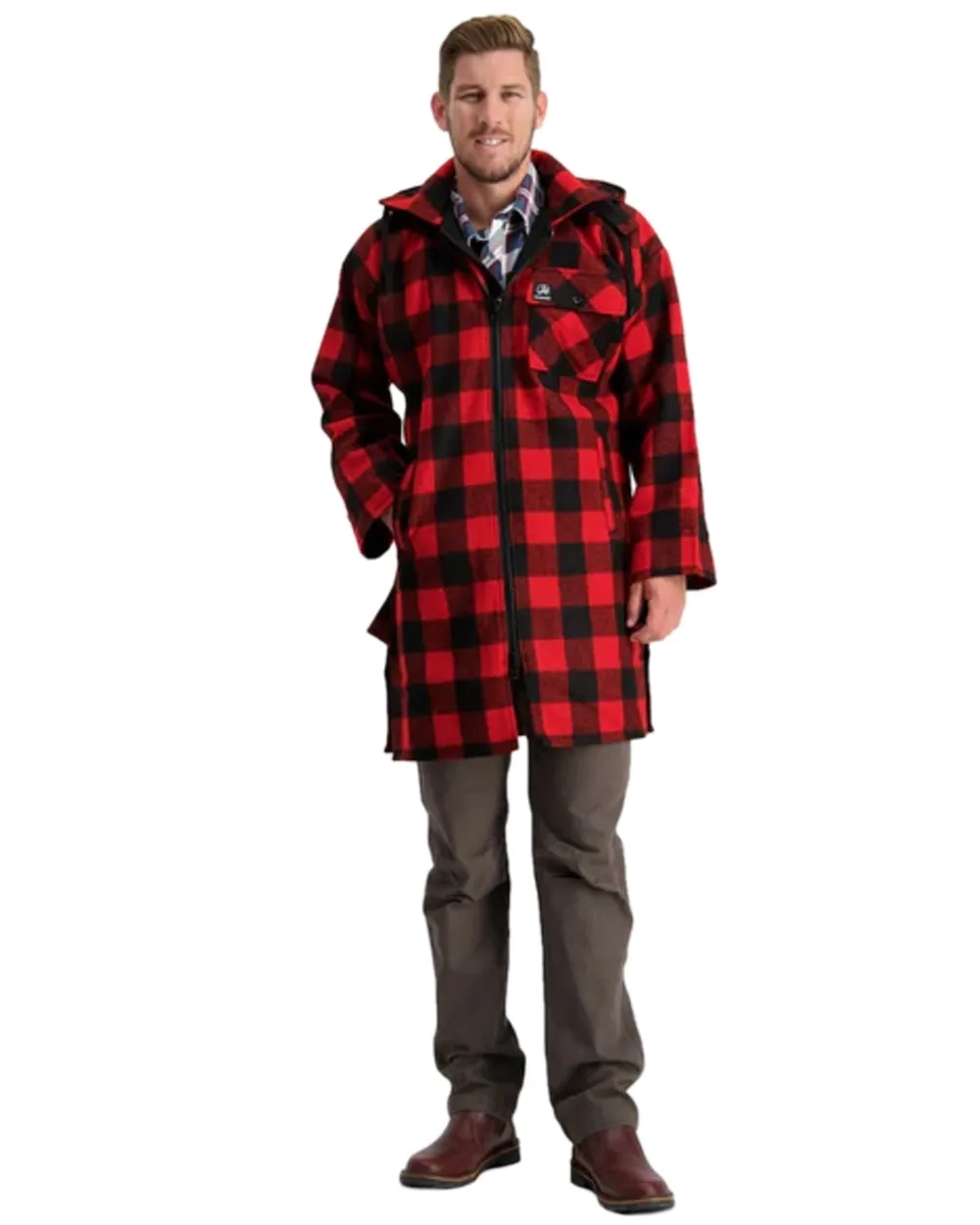 Swanndri Mens Mosgiel Wool Bushshirt with Zip Up Front