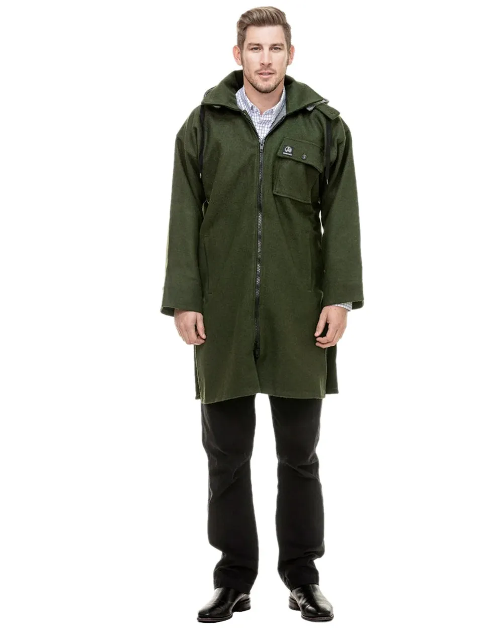 Swanndri Mens Mosgiel Wool Bushshirt with Zip Up Front