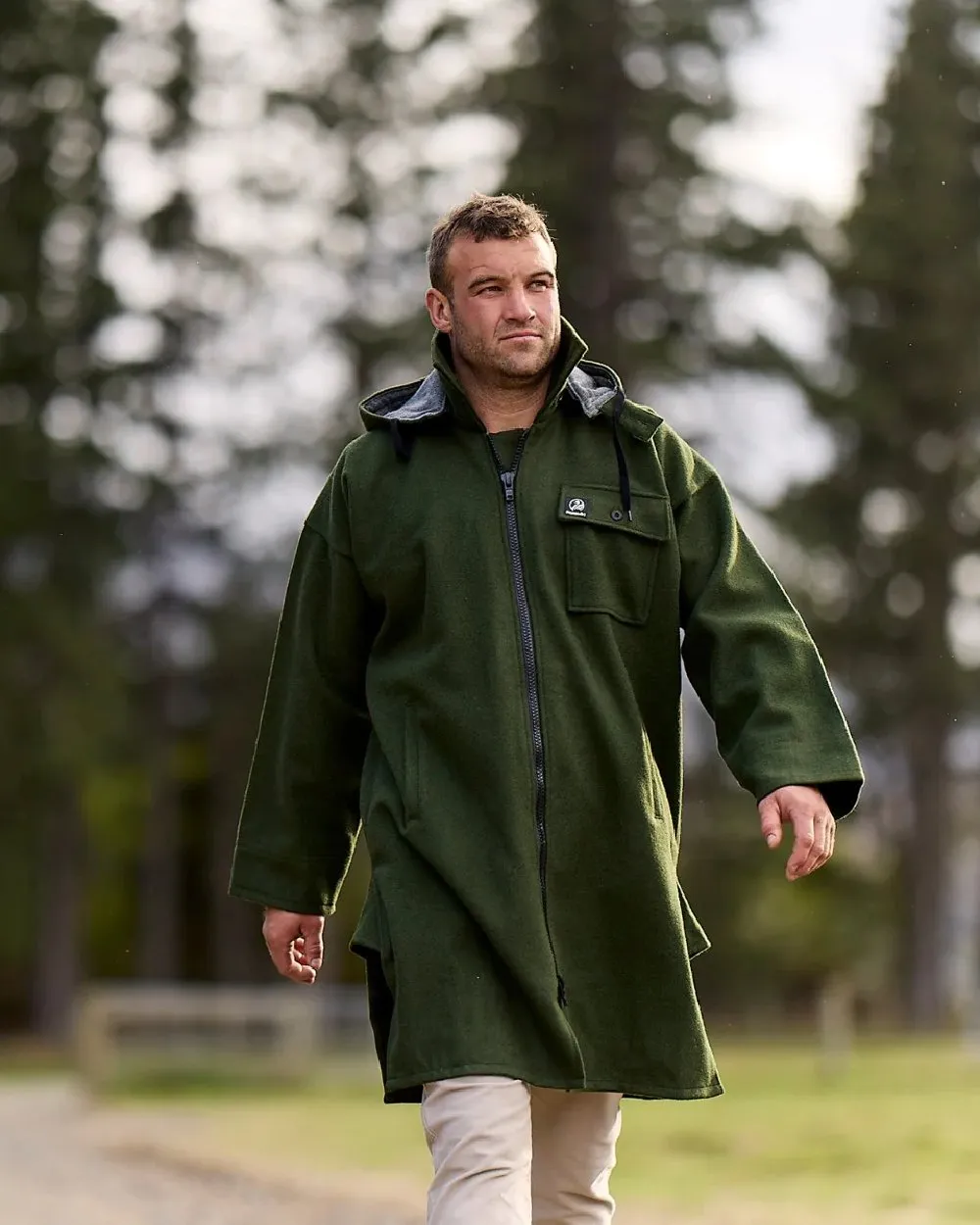 Swanndri Mens Mosgiel Wool Bushshirt with Zip Up Front