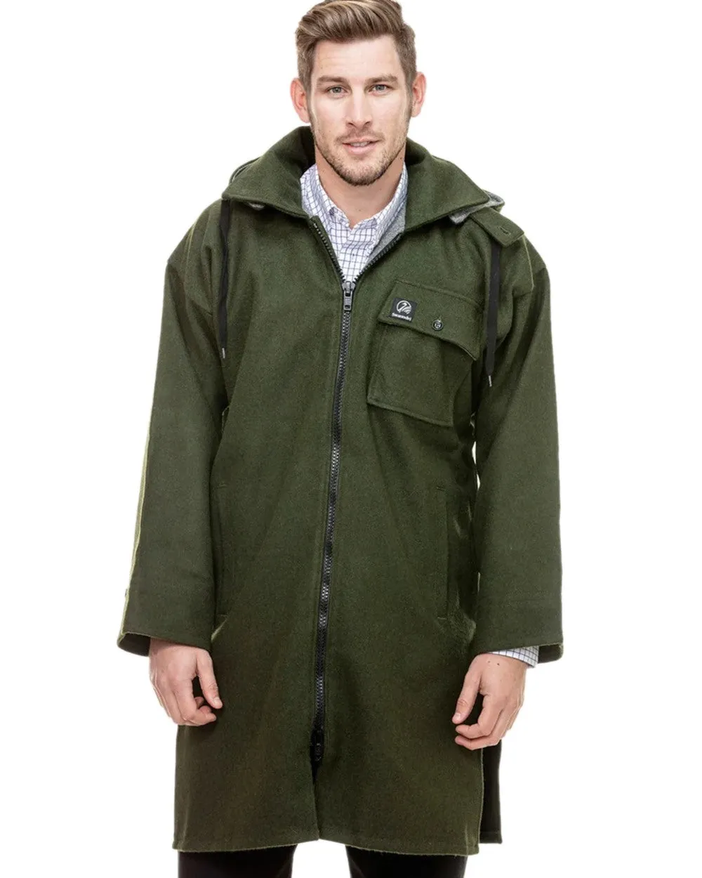 Swanndri Mens Mosgiel Wool Bushshirt with Zip Up Front