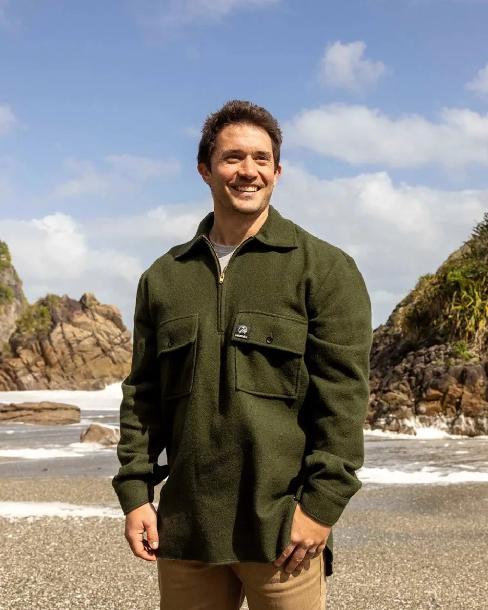 Swanndri Mens Ranger Wool Zip Front Bushshirt