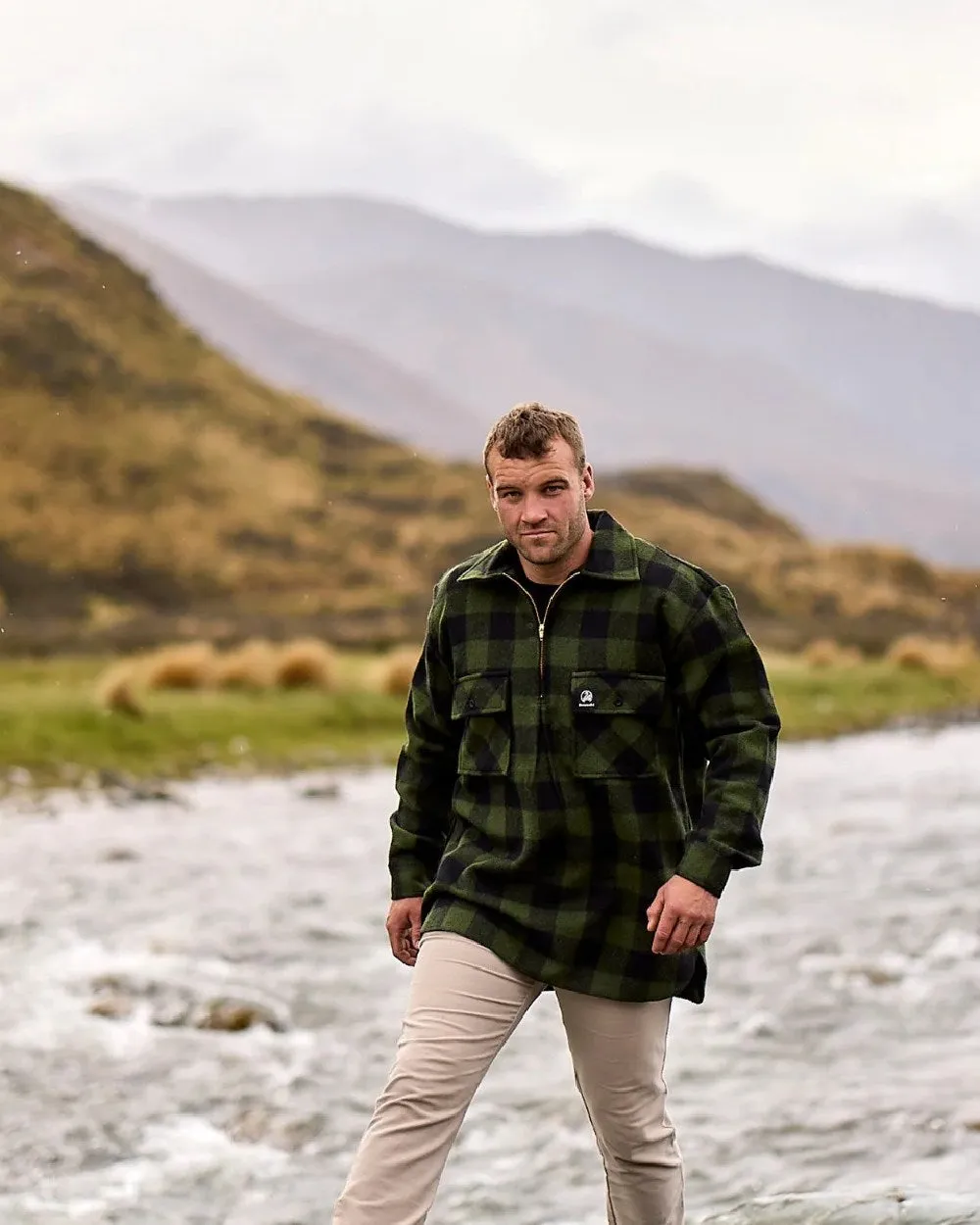 Swanndri Mens Ranger Wool Zip Front Bushshirt