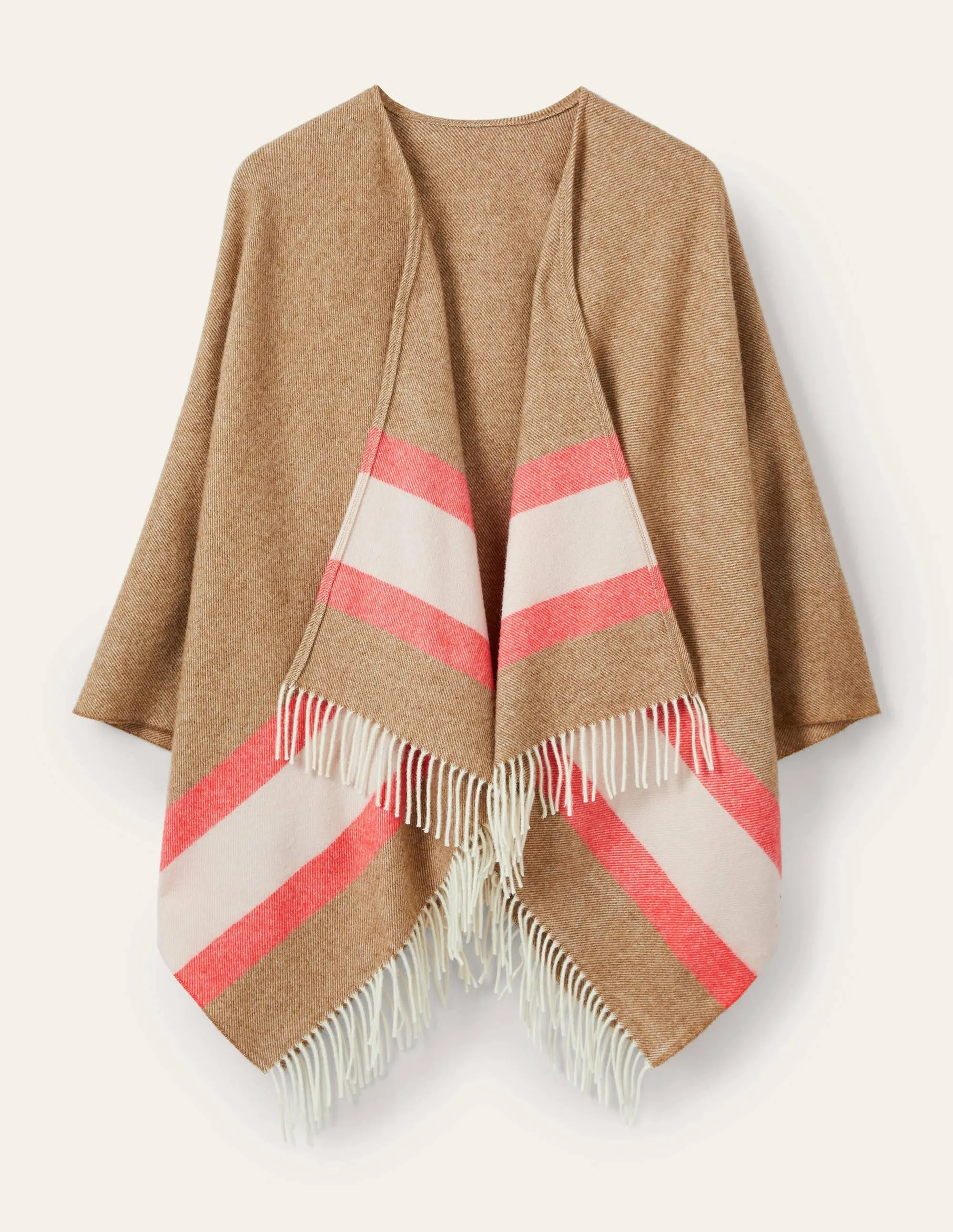 Wool Cape-Chinchilla/Milkshake/Coral
