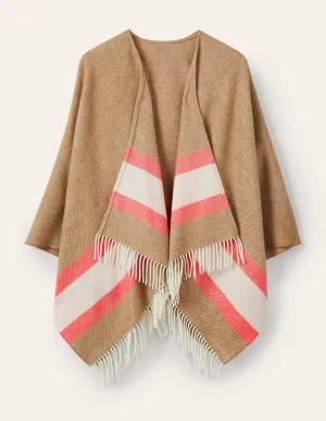 Wool Cape-Chinchilla/Milkshake/Coral