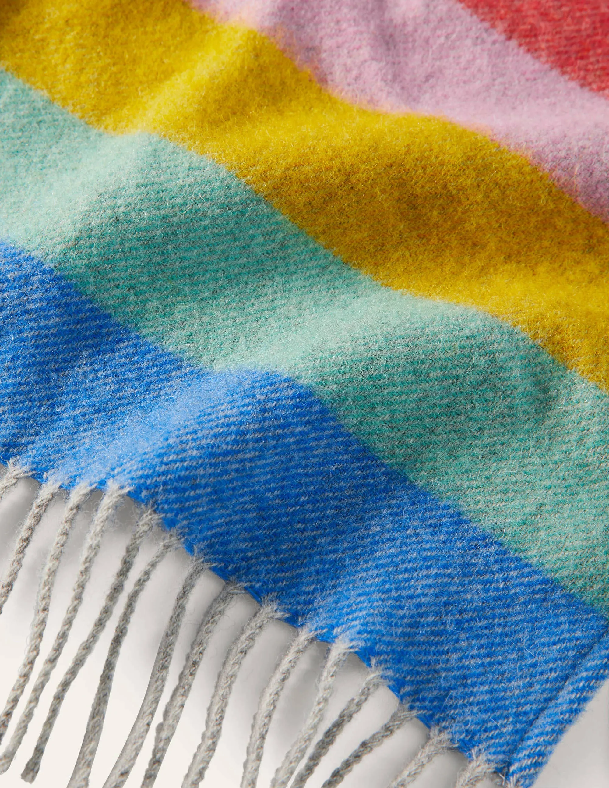 Wool Cape-Grey. Rainbow Stripe